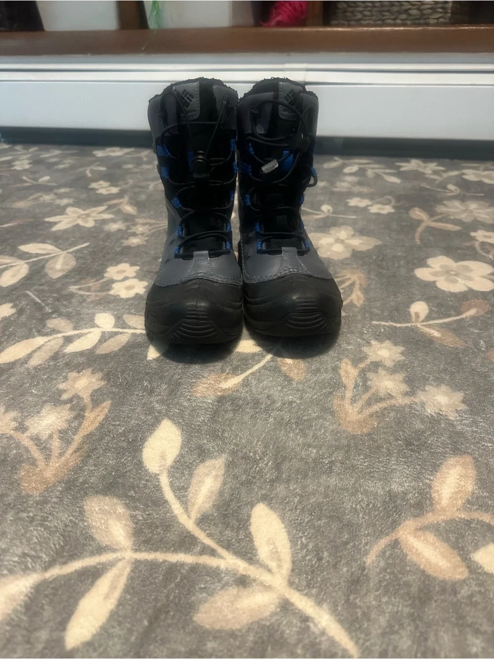 Columbia Kids Gray and Blue Waterproof Snow Boots